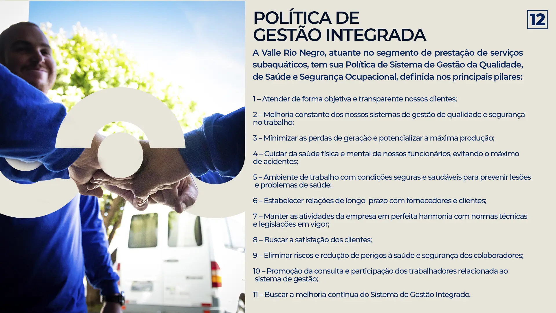 Política de Gestão Integrada, 11 pilares